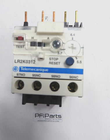 TELEMECANIQUE LR2K0312 THERMAL OVERLOAD RELAY RANGE 3.7 5.5A