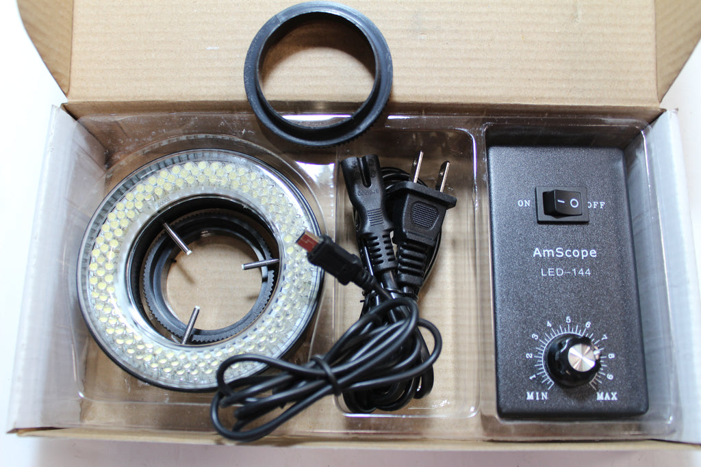 AmScope LED-144 Microscope Ring Light w/ Adapter
