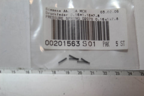Siemens 00201563-01 Pressure Spring D2070 0.16x1x7.8
